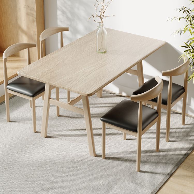 Rectangular Contemporary MDF Dining Room Set Dining Furniture Set with Metallic Base