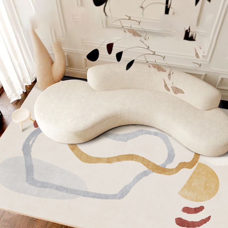 Simple Striped Rug Polyester Indoor Rug Non-slip Area Carpet for Living Room and Bedroom