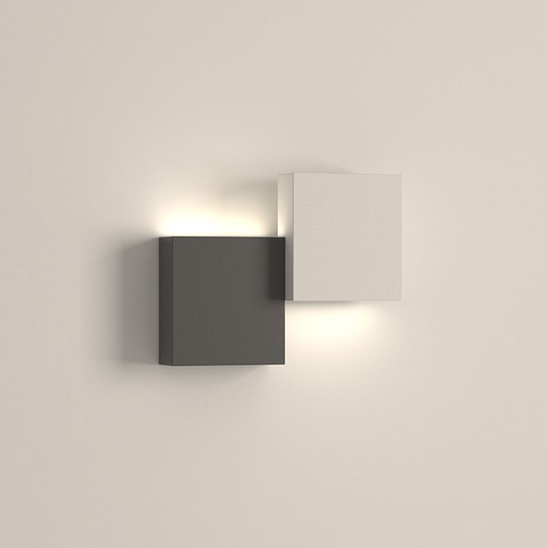 Modern Metal Wall Sconce Square Shape Wall Light with Silicone Shade for Bedroom