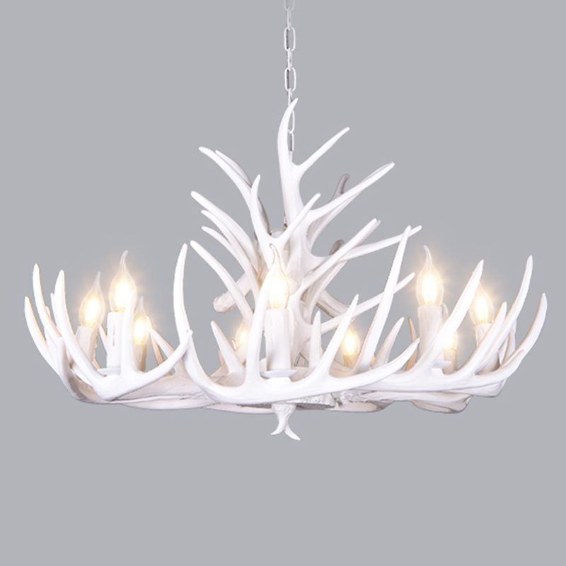 Vintage Antler Shaped Chandelier Light Fixture Resin Pendant Light for Restaurant