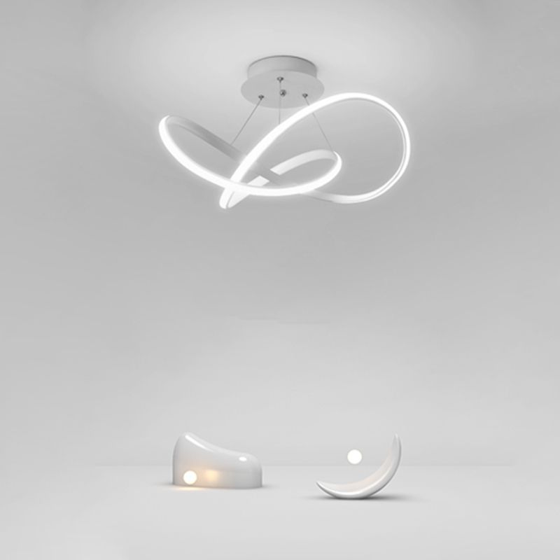 Geometry Line LED Ceiling Light Silicone Shade Modern Flush Mount Lamp for Bedroom