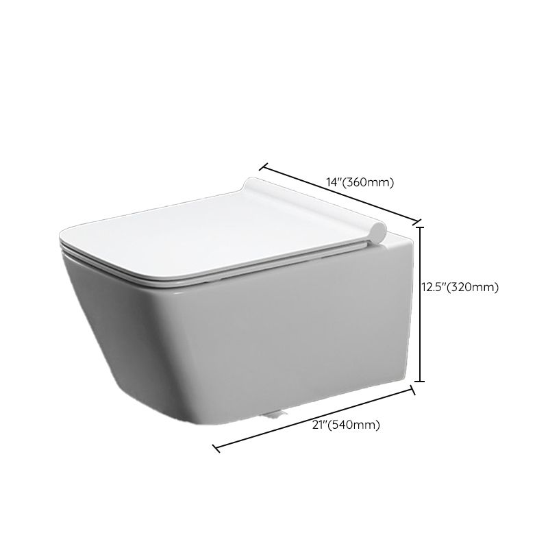 Modern Ceramic Flush Toilet Wall Mount White Toilet Bowl for Washroom