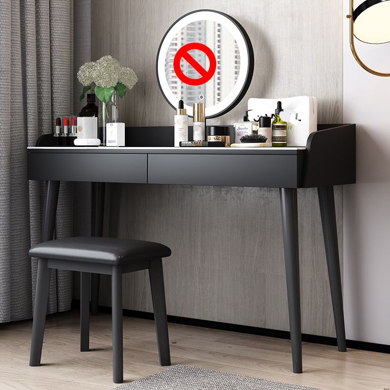 Contemporary Engineered Wood Vanity 37.8" H Vanity Set with Stool