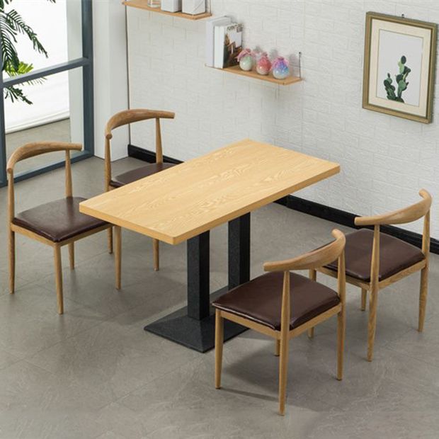 Industrial Dining Table Set 1/3/5 Pieces with Metal Base Furniture Set
