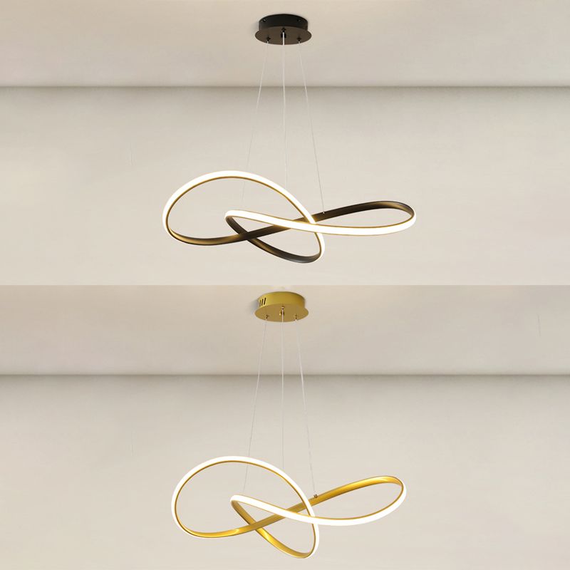 Modern Twisting Chandelier Pendant Light Metal Single Light Chandelier