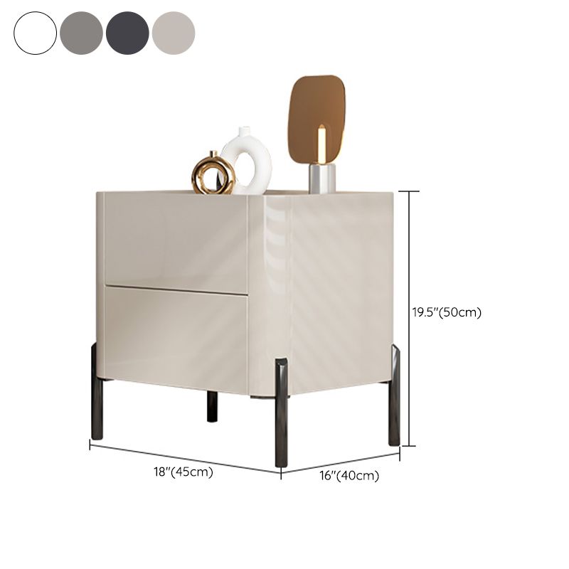 Engineered Wood Bedside Cabinet Modern Bed Nightstand with Drawers