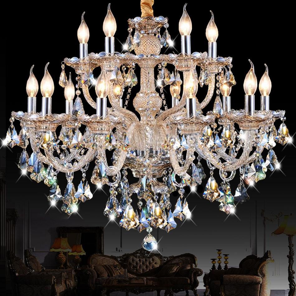 K9 Crystal Traditional Style Chandelier Light Fixtures Living Room Chandelier with Dangling Crystal Accents