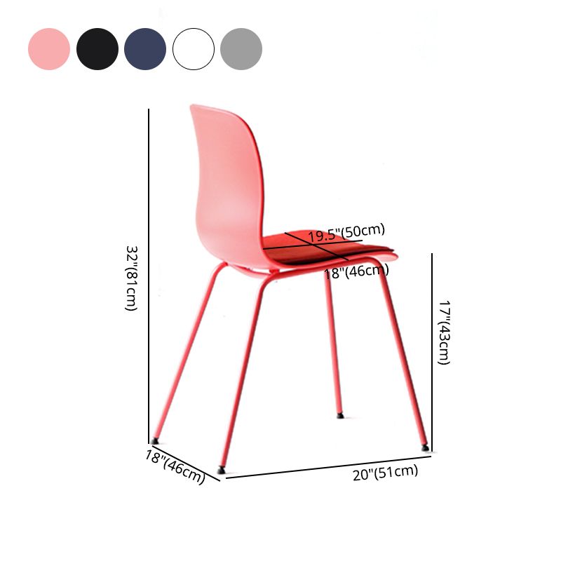 La salle à manger en plastique contemporaine préside des chaises de salle à manger en métal sans bras pour un usage domestique