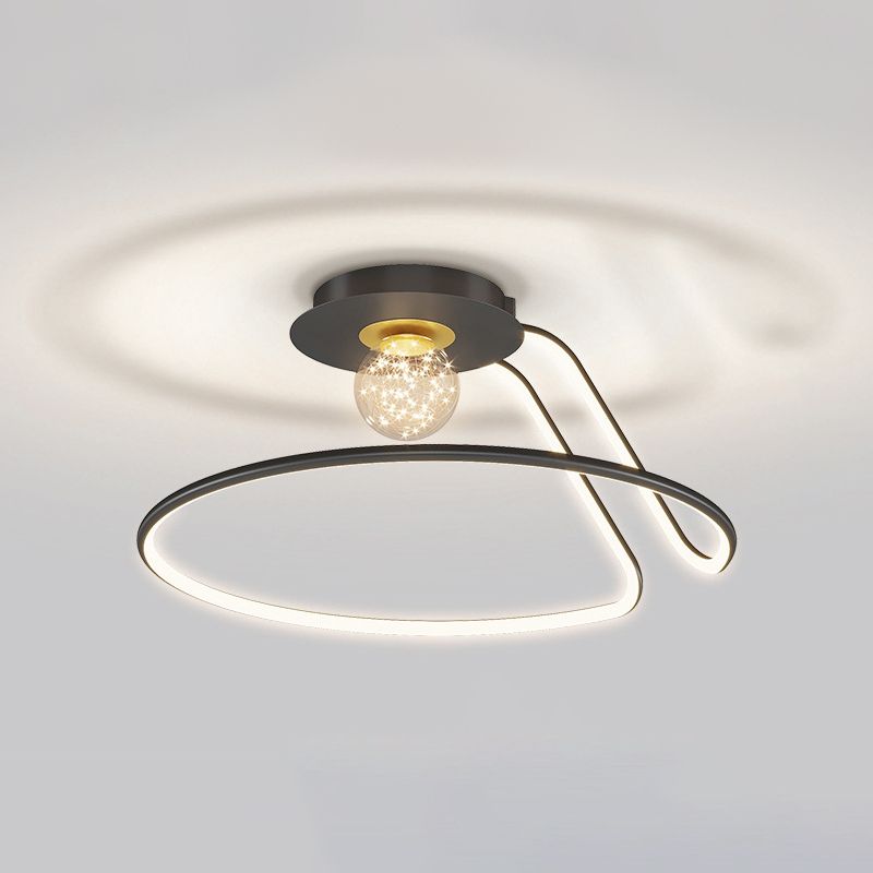 Apparecchio di illuminazione da soffitto per montaggio a incasso in stile moderno a 2 luci in nero