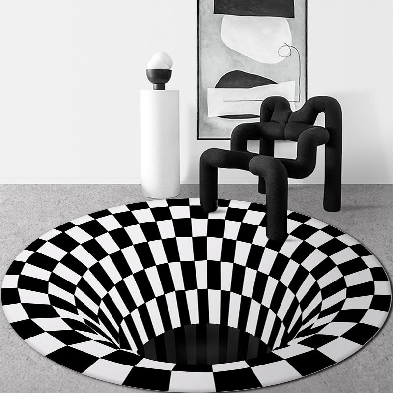 Wit Modern Rug Blending Geometrisch Tapijt Non-Slip Backing Rug voor de woonkamer