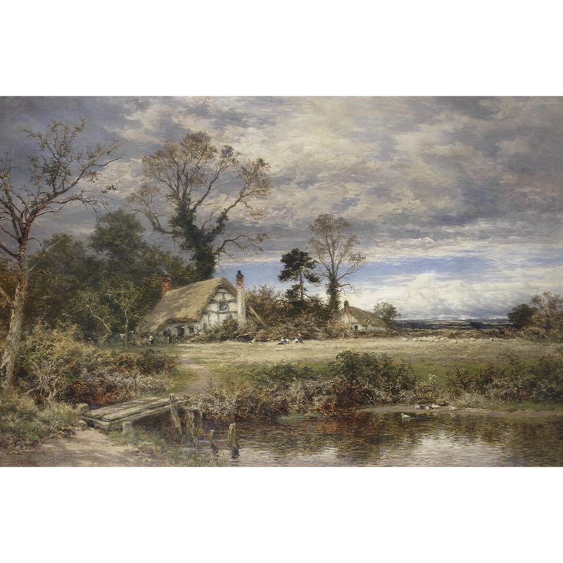 Landscapes Illustration Pattern Mildew Wall Mural Horizontalt for Living Room