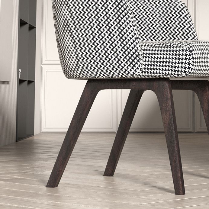 Contemporary Kitchen Dining Arm Chair Upholstered Side Chair with Wood Legs