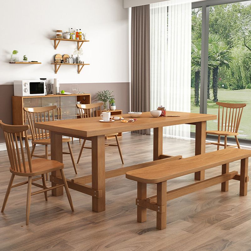 Contemporary Home Armless Chair Pine Wood Dining Side Chair in Natural