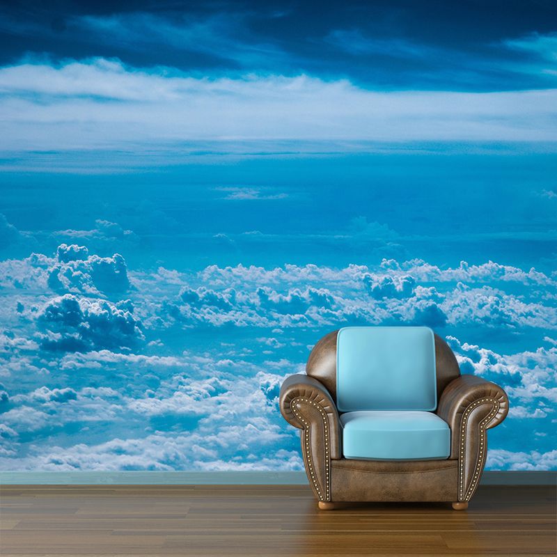 Sky Blue Style Sky Wall Mural Wallpaper Photography Mildew Resistant for Room
