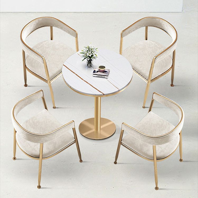 Chaise latérale de salle à manger à dossier ouvert en métal, fauteuil de salle à manger de Style Glam pour la maison