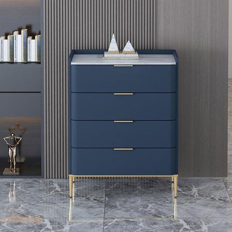 Glam 16"Wide Vertical Storage Chest Stone Bedroom Chest with Drawers