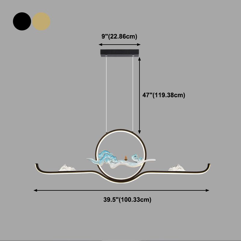 Luces de la isla de forma lineal Luces de estilo contemporáneo 2 accesorios de iluminación colgante de luz