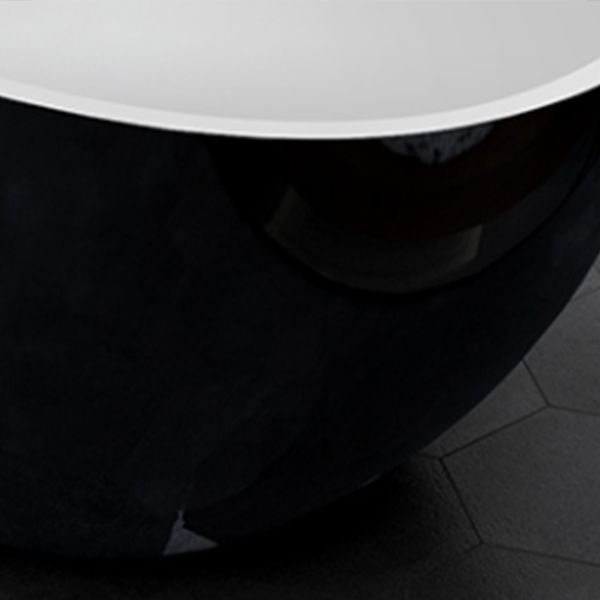 Modern Stone Ellipse Bathtub Freestand Soaking Bathtub with Drain Bath Tub