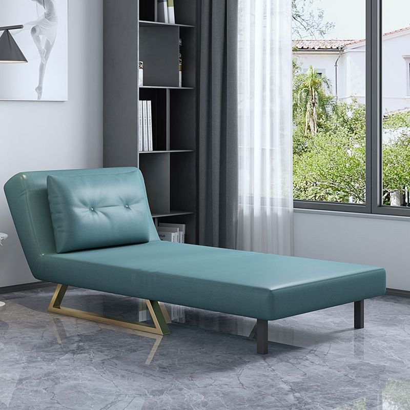 Cushion Back Futon Sofa Bed Pillow Included Sleeper Sofa with Gold Leg