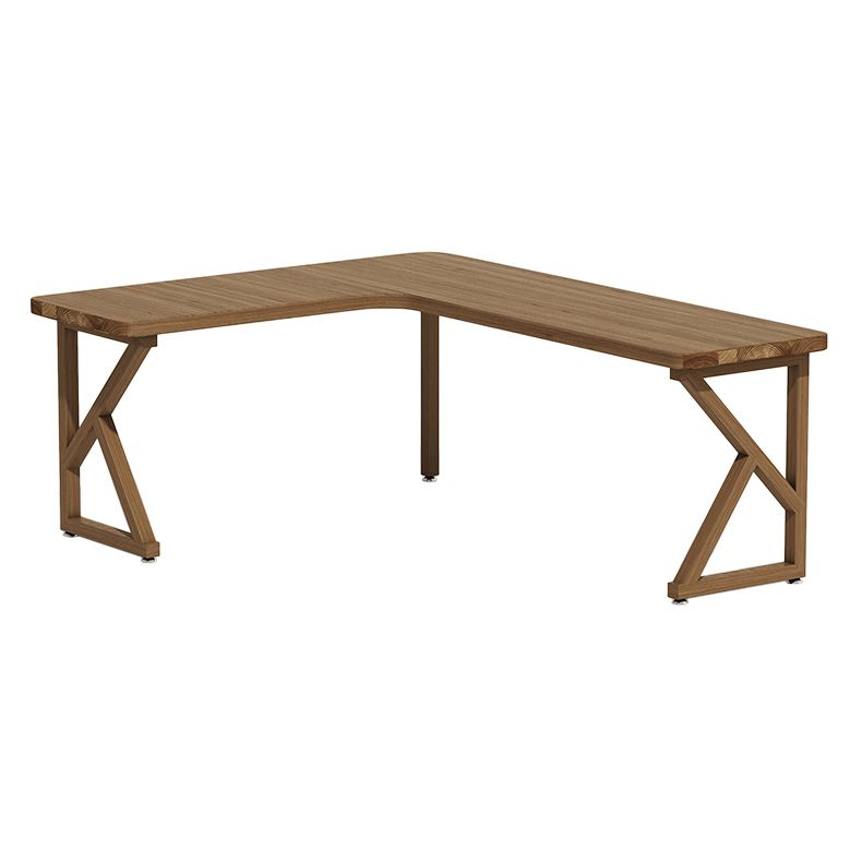 L-Shaped 29.6" H Modern Minimalist Office Desk Brown Writing Desk for Home and Office