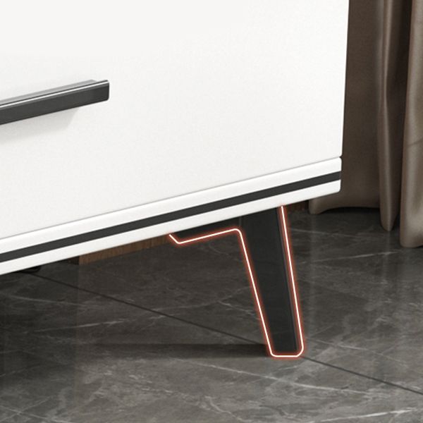Single Coffee Table 4 Legs Rectangle Cocktail Table with Shelf and Drawer
