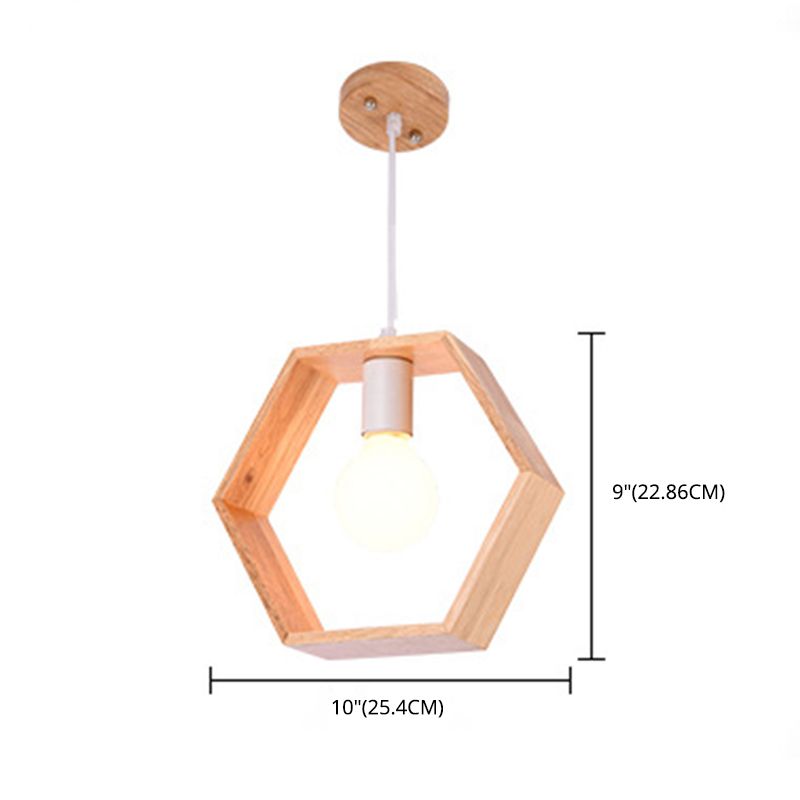 Symplime de pendentif en bois géométrique simple