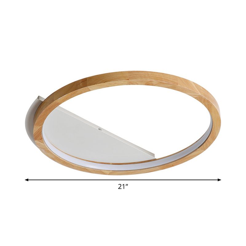 Holz Ring Flush Mount Lighting Contemporary LED Beige Deckenleuchte, 13 "/17" /21 " Breite