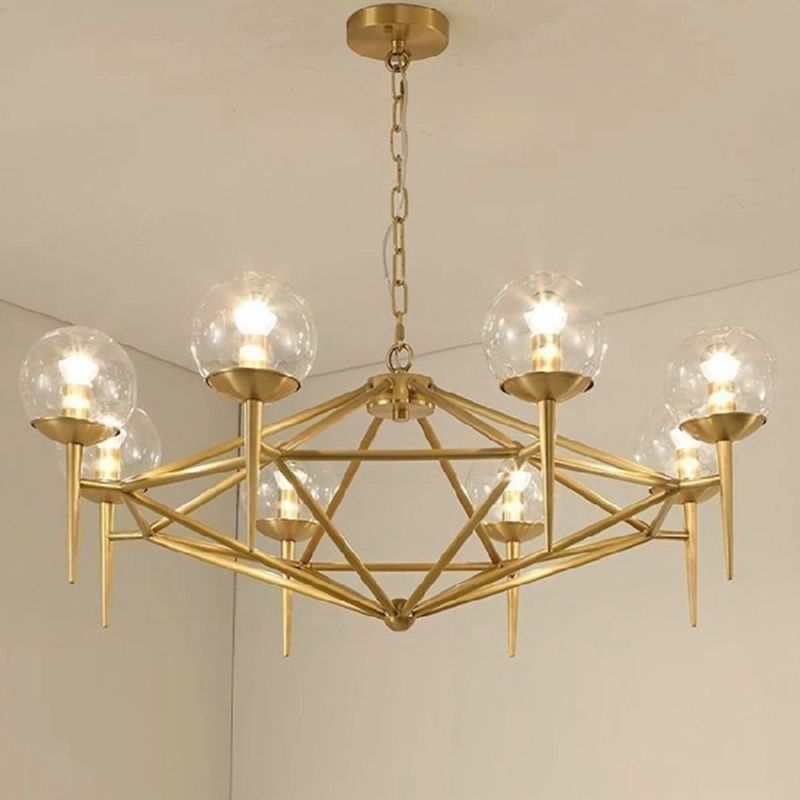 Postmodern Pyramid Suspended Lighting Fixture Metal Hanging Ceiling Fixture for Restaurant