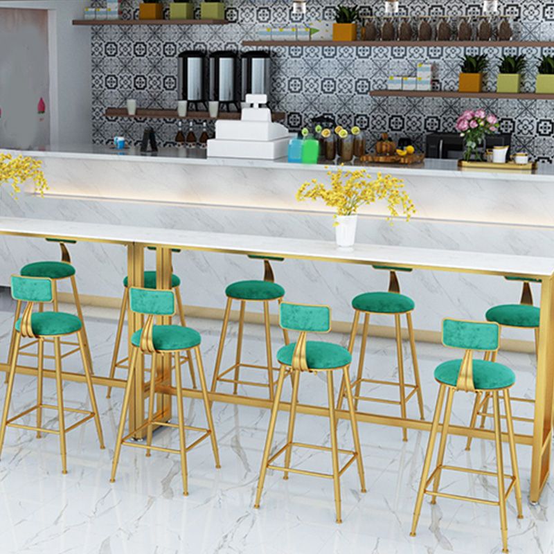 Modern Style Pub Table 41.3-inch Faux Marble Top Table with Gold Base