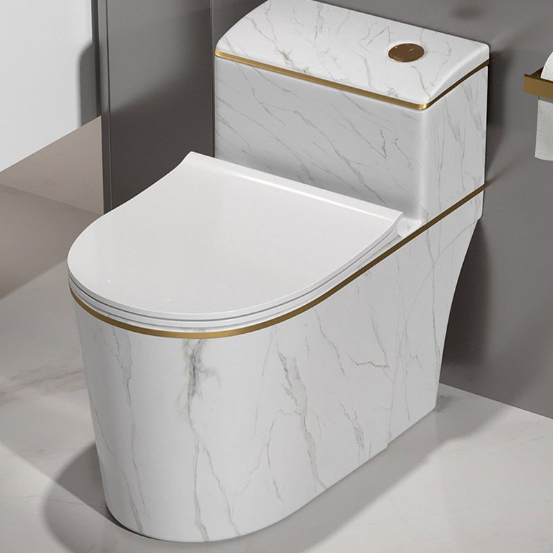 Traditional All-In-One Toilet Bowl Siphon Jet Toilet with Soft-Close Seat for Bathroom