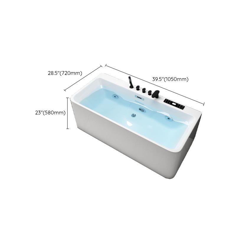 Modern Rectangular Bath Tub with Drain and Overflow Trim Bathtub
