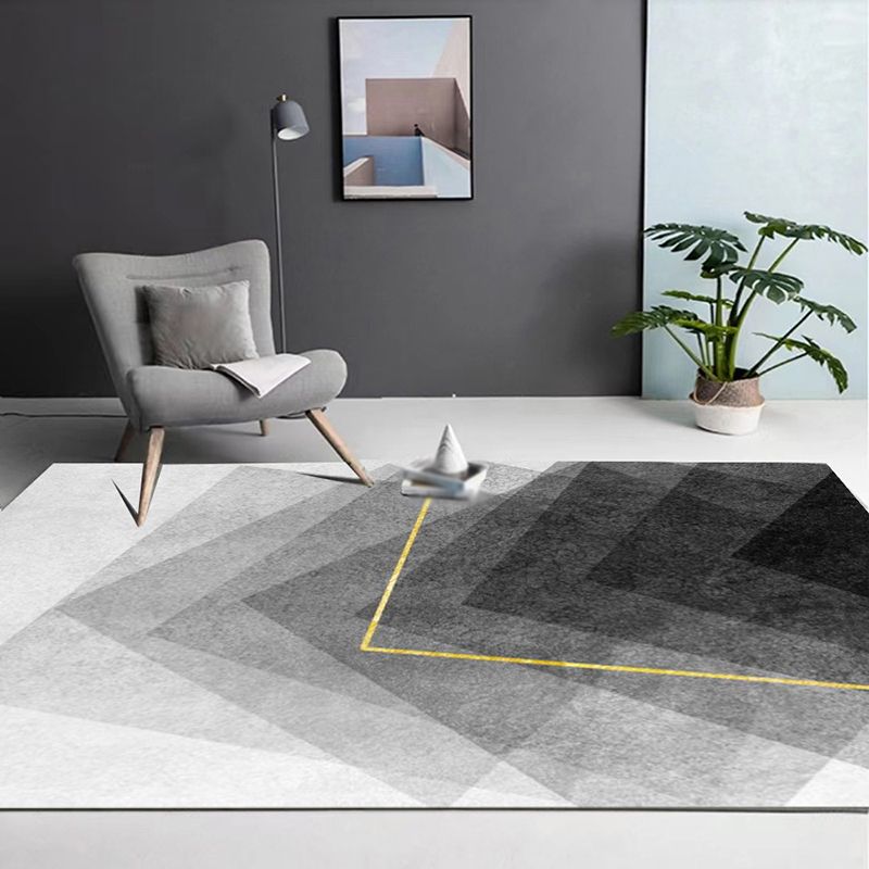 Minimalist Graphic Print Carpet Polyester Rug Stain Resistant Area Carpet for Living Room