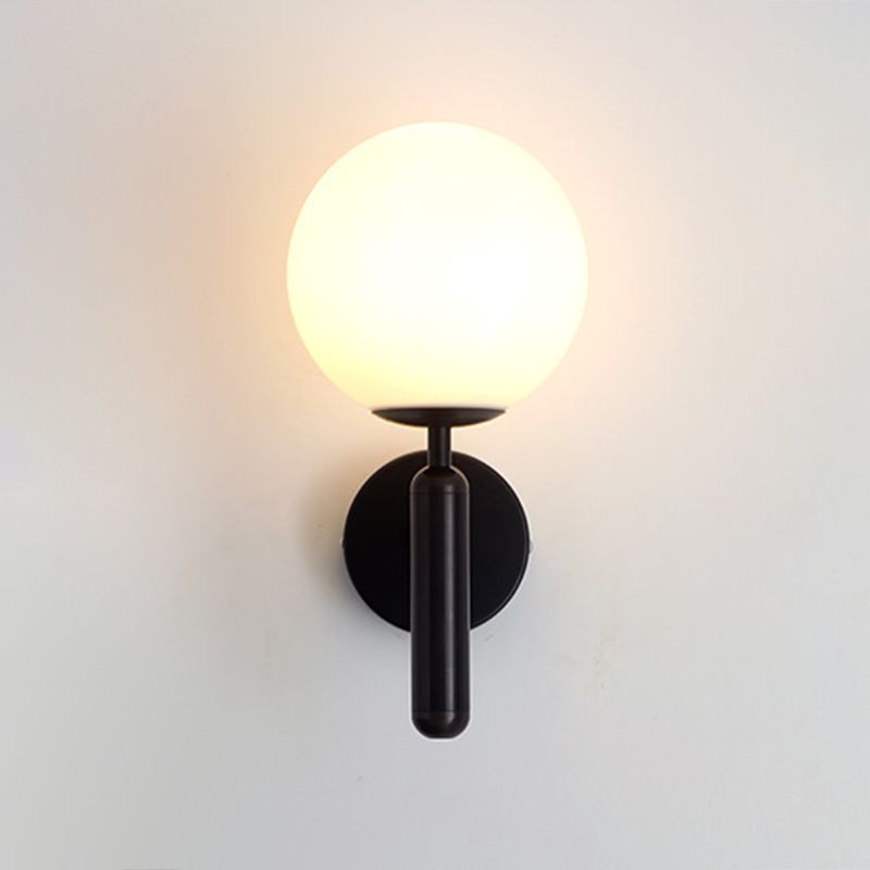 Nordic Style Single Light Wall Mounted Light Ball Glass Shade Wall Lighting for Bedside