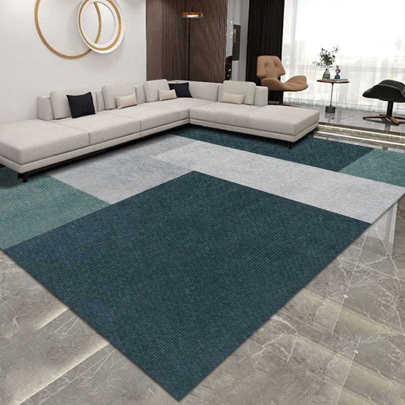 Brown Living Room Area Carpet Geometric Pattern Polyester Area Rug Stain Resistant Rug