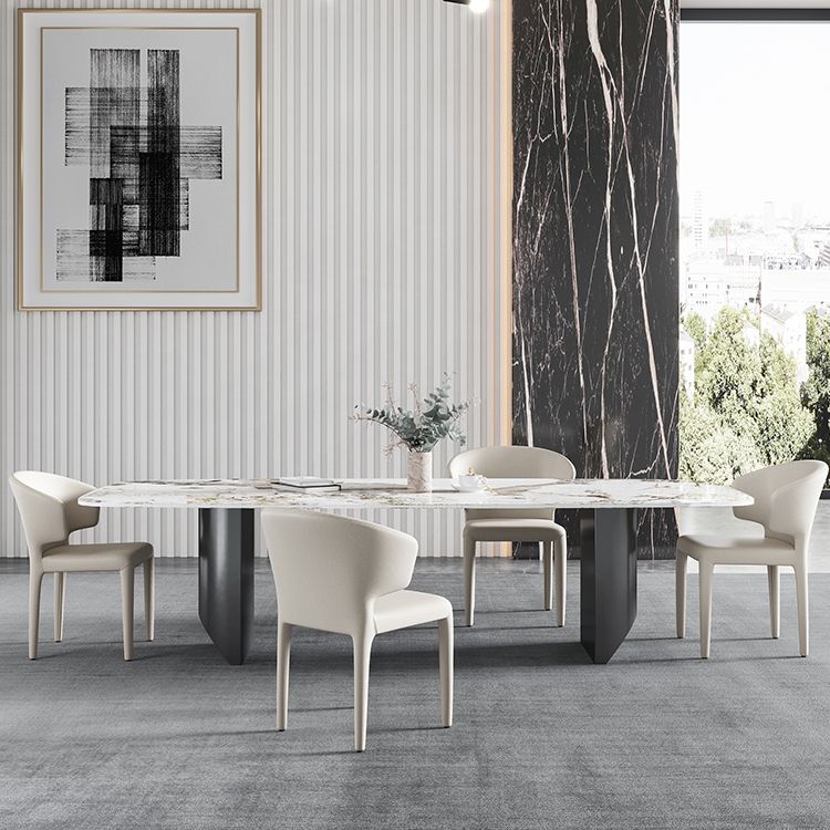 Modern 1/4/5/7 Pieces Rectangle Dining Set Sintered Stone Dining Table with Chairs
