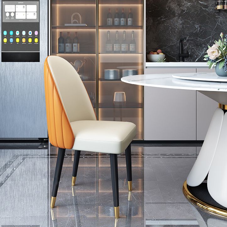 Noordse stijl lederen eetkamerstoel thuiszijde Parsons stoel voor keuken