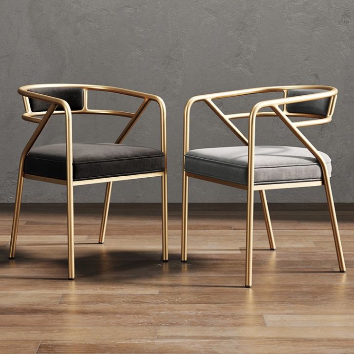 Glam Style Arm Chair Open Back Indoor Dining Chair for Dining Room
