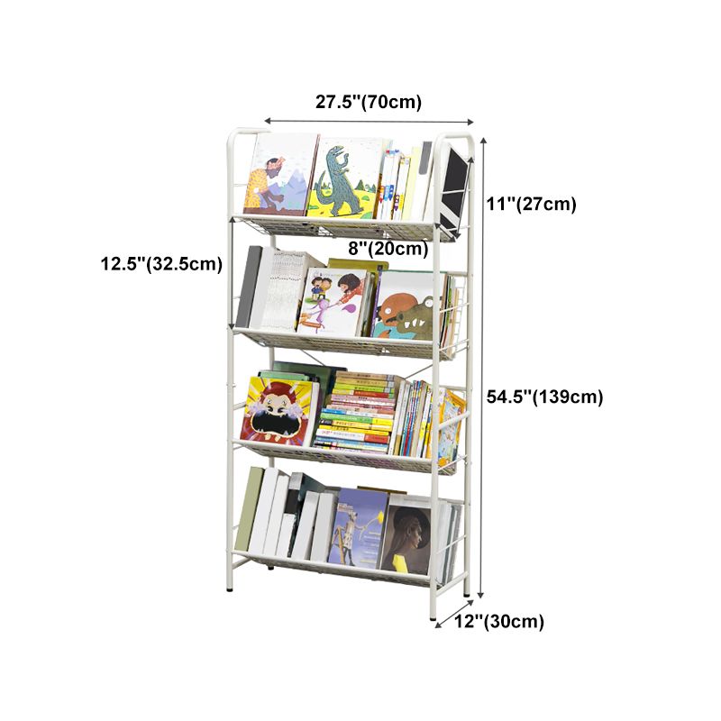Modern Style Bookshelf Etagere Open Back Metal Bookcase for Home