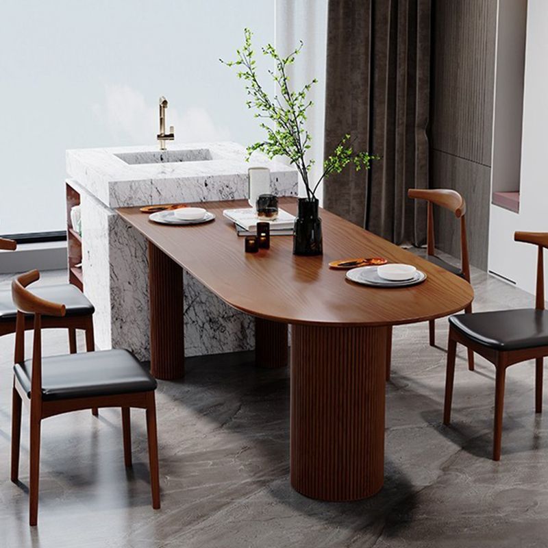 Modern Free Form Dining Table for Home Solid Wood Dinette Table