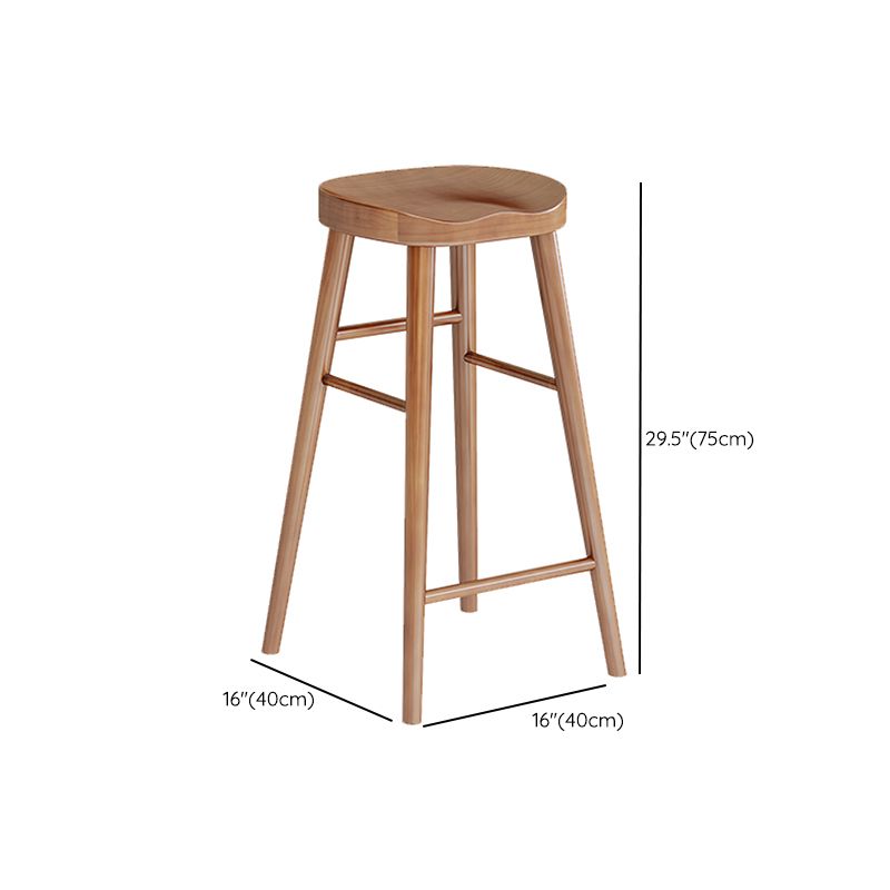 Brown Counter Height Stools Solid Wood Counter Bar Stool for Restaurant
