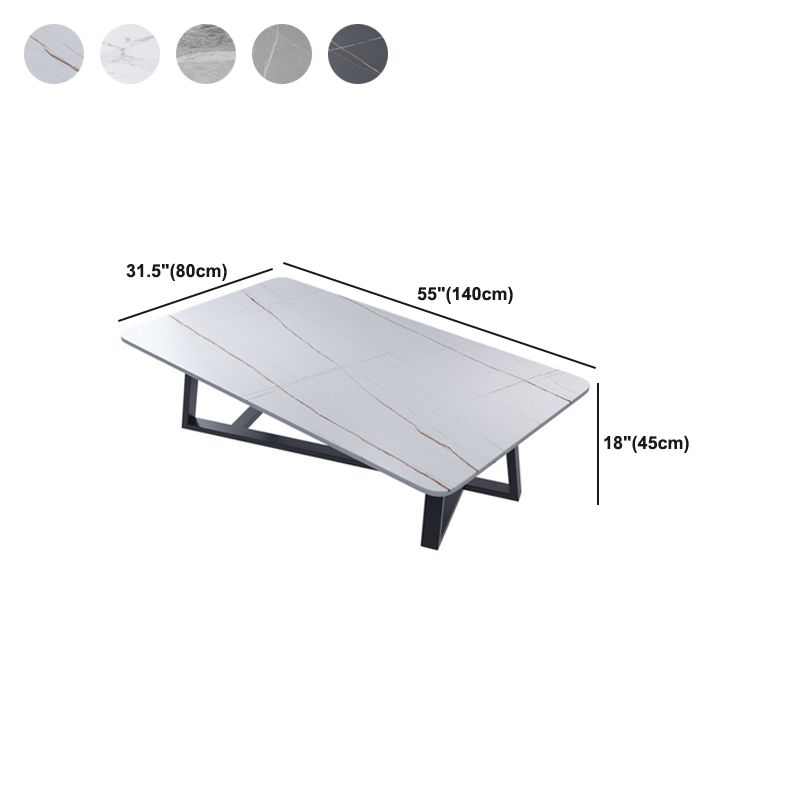 Slate Coffee Table Rectangular Open Shelf Minimalist Coffee Table