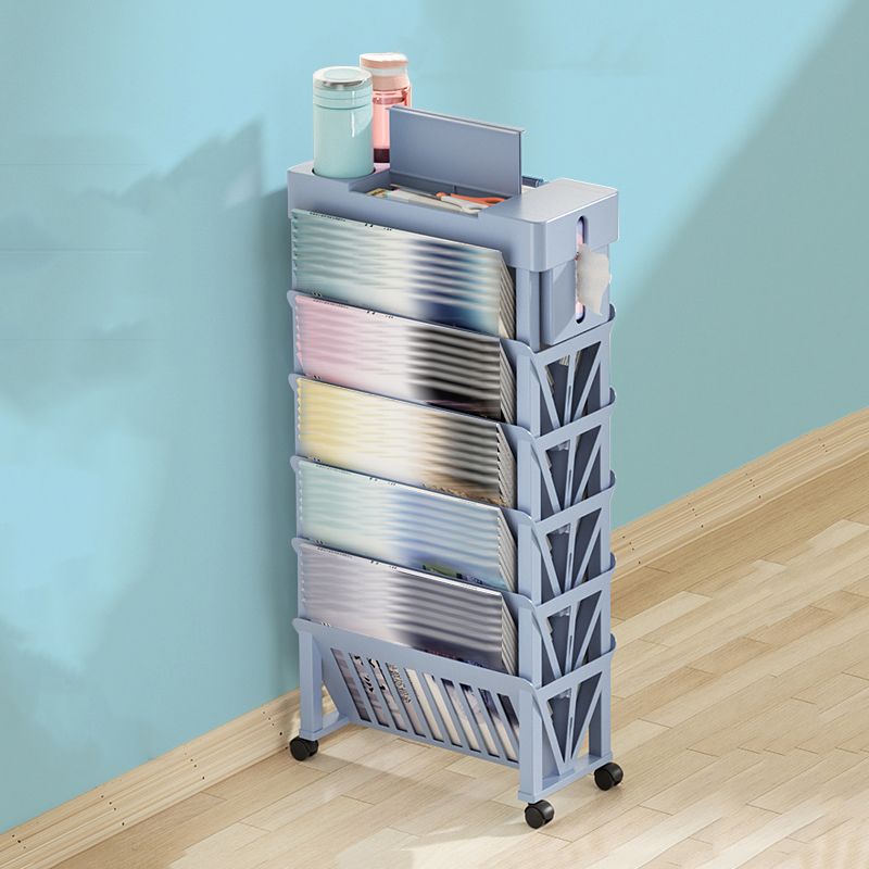 Plastic Closed Back Geometric Bookshelf Contemporary Bookshelf for Classroom