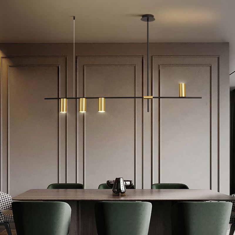 Éclairage d'éclairage de l'île de cylindre Éclairage de pendentif métallique moderne