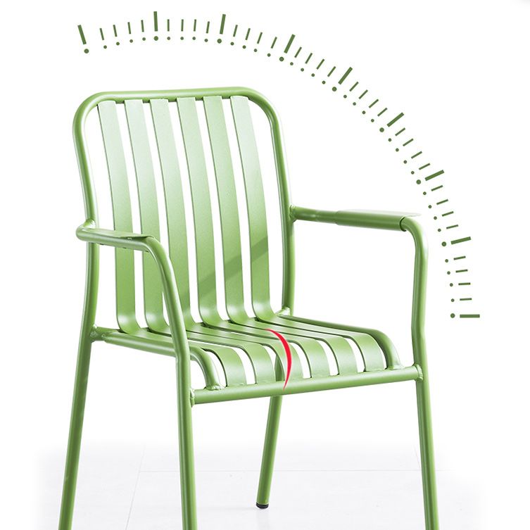 Metal Dining Side Chair Modern Patio Dining Armchair Set of 1/2/4/6/8