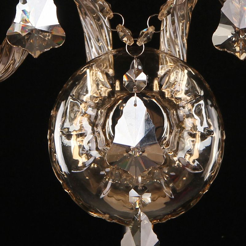 Geschulpte stof wandlamp armatuur antieke stijl 2-licht slaapkamer sconce met rand in barnsteen