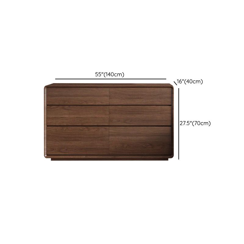 Modernism Horizontal Double Dresser Wood Storage Dresser for Home