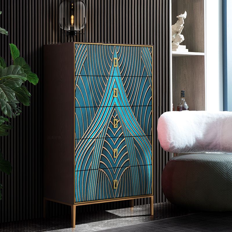 Modern Storage Chest Dresser Solid Wood Storage Chest , 15.6 Inch Width