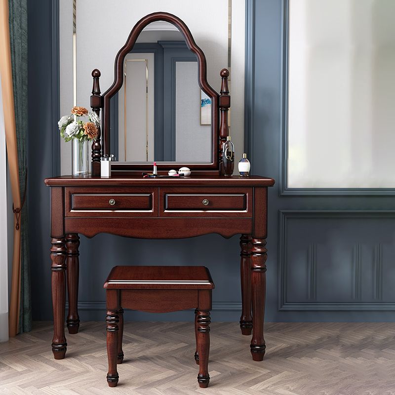 15" Wide Victorian Make-up Vanity Wooden Mirror Dressing Table