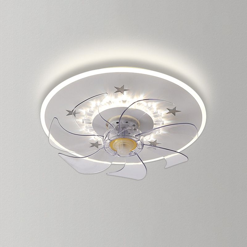 Modern Style Metal Fan Light Geometric LED Flush Mount Light for Bedroom