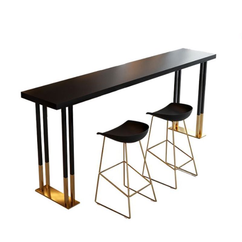 Solid Wood Bar Dinner Table Contemporary Bar Table with Sled Base